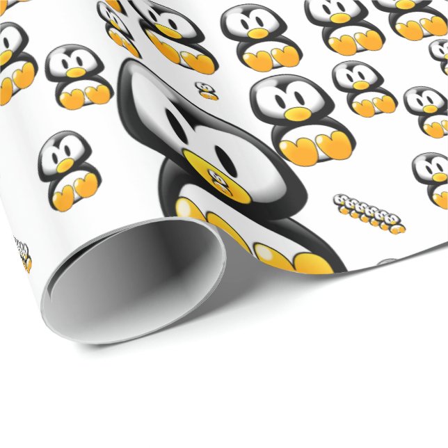 Cadeau Papier à envelopper Pingouin (Coin rond)