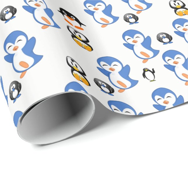 Cadeau Papier à envelopper Pingouin (Coin rond)