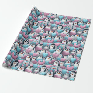 Cadeau Papier à envelopper - Pingouins à fierté transgenr