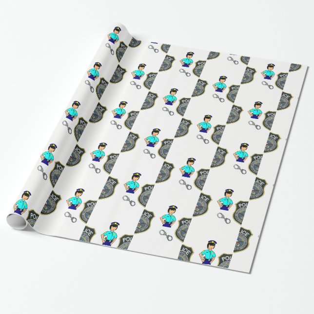 Cadeau Papier à envelopper Police Femme (Déroulé)