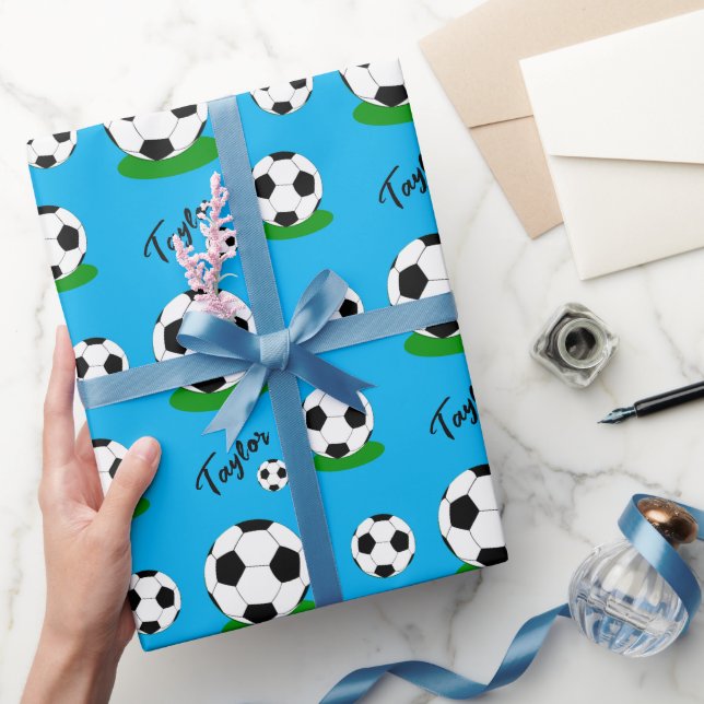 Cadeau Papier à envelopper pour fans de football, balle,  (Cadeaux)