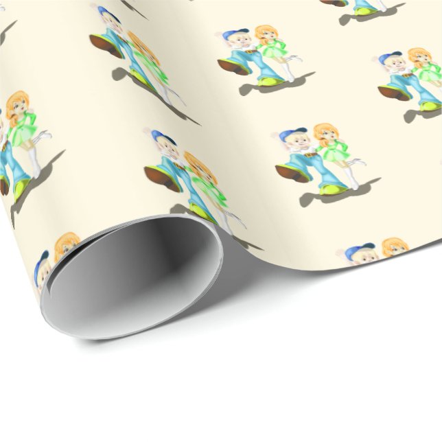 Cadeau Papier à envelopper pour filles et garçons - vos c (Coin rond)