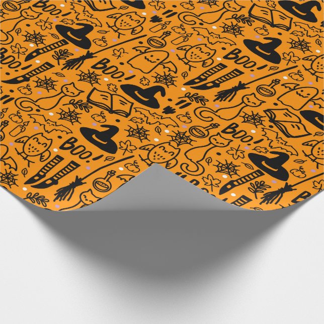 Cadeau Papier à envelopper pour Halloween. (Coin)