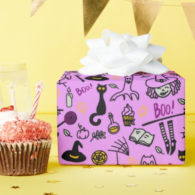 Cadeau Papier à envelopper pour Halloween. (Fête d'anniversaire)