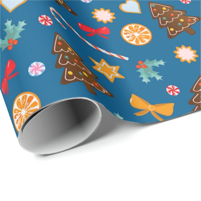 Cadeau Papier à envelopper pour la nouvelle année. (Coin rond)