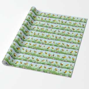 Cadeau Papier à envelopper pour les enfants avec des abei