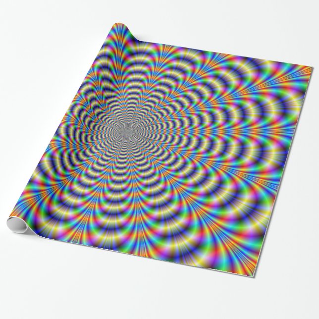 Cadeau Papier à envelopper Pulse à anneau psychédélique (Déroulé)