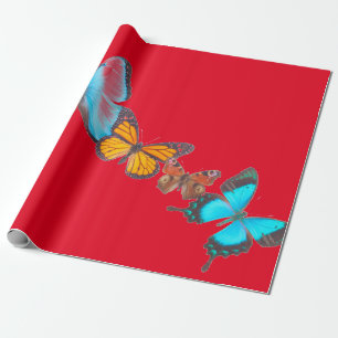Cadeau Papier à envelopper ROUGE AVEC DES BOUTEILLES