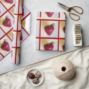 Cadeau Papier à envelopper - simple fraise