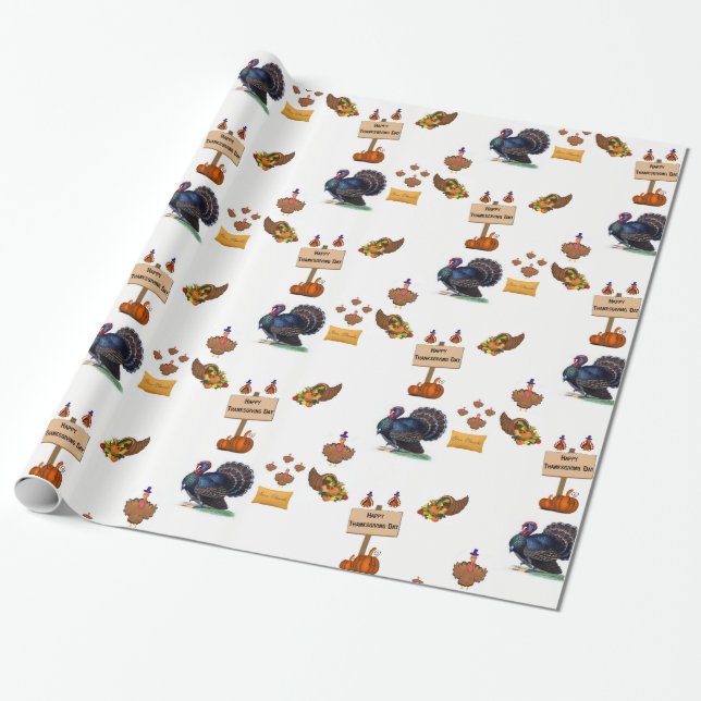 Cadeau Papier à envelopper Thanksgiving (Déroulé)
