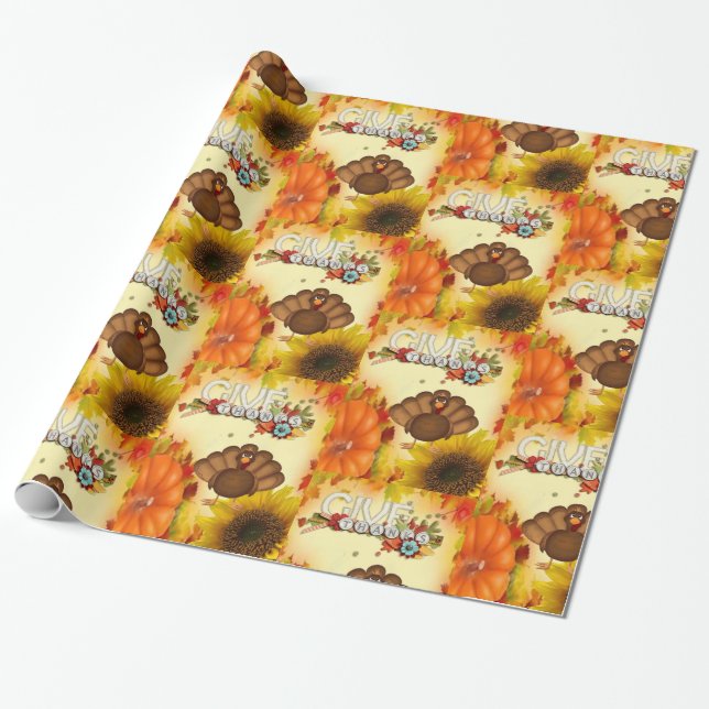 Cadeau Papier à envelopper Thanksgiving (Déroulé)