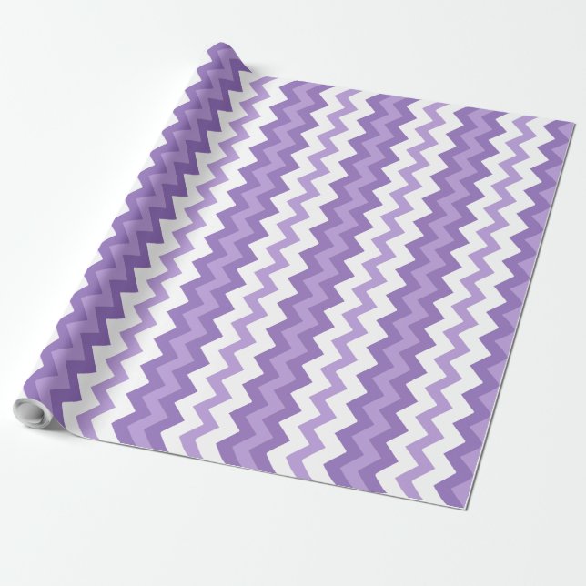 Cadeau Papier à envelopper Violet et Chevrons blancs (Déroulé)