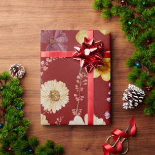 Cadeau Papier à Fleur sauvage rustique Bourgogne