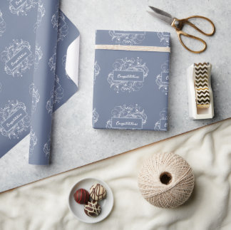 Cadeau Papier à Mariage bleu roux