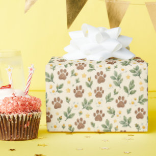 Cadeau Papier à motif continu Empreinte de patte d'explor