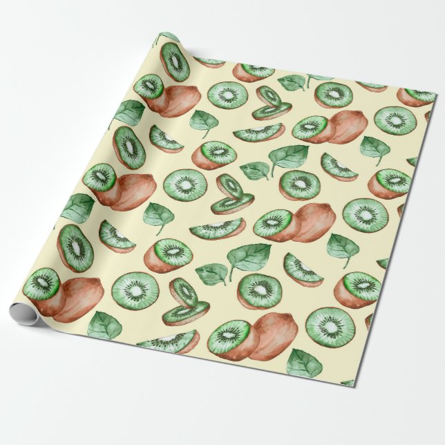 Cadeau Papier à Motif de fruits Kiwi (Déroulé)