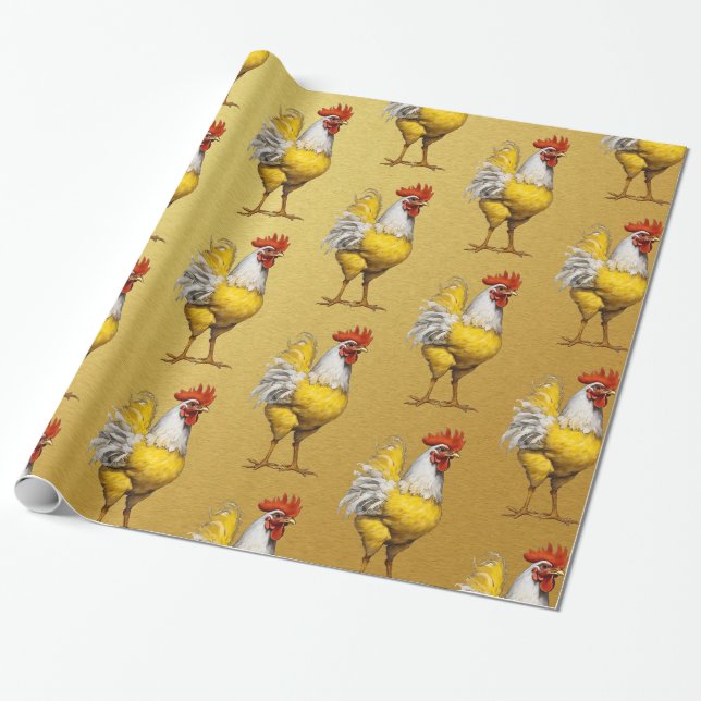 Cadeau Papier à Motif de poulet (Déroulé)