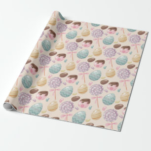 Cadeau Papier à Motif d'oeuf de bonbon de Pâques