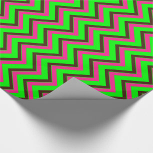 Cadeau PAPIER À PAPIER Pink-Neon-Brown-Coll-CHEVRON-07-GI