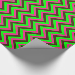 Cadeau PAPIER À PAPIER Pink-Neon-Brown-Coll-CHEVRON-15 DO