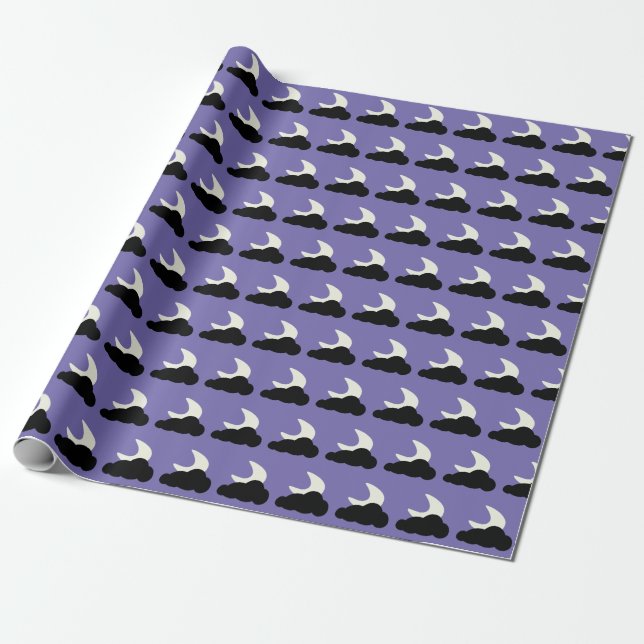 Cadeau Papier à thème nuit nuage de lune sommeil (Déroulé)