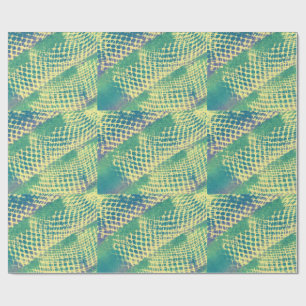 Cadeau Papier Abstrait jaune vert violet carreau