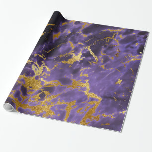 Cadeau Papier alu fluide marbré violet or