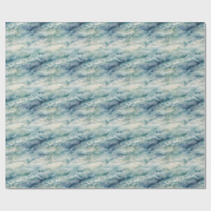 Cadeau Papier Aquarelle Abstraite Océan Côté Bleu Esthéti