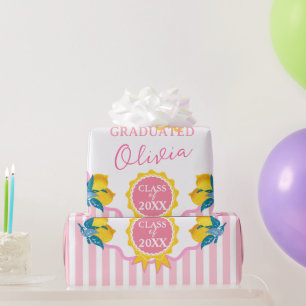 Cadeau Papier aquarelle Citron Fraîchement Diplômé Fête P