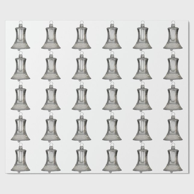 Cadeau Papier blanc à enveloppement Bell argent (Plat)