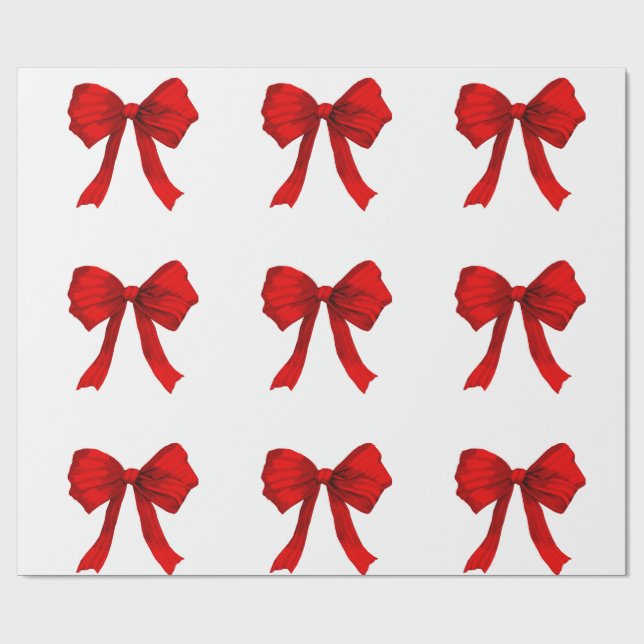 Cadeau Papier blanc à enveloppement rouge (Plat)