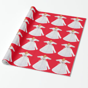 Cadeau Papier blanc Angel rouge à envelopper