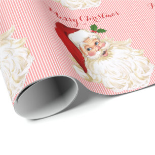 Cadeau Papier blanc blanc rouge vintage du Père Noël