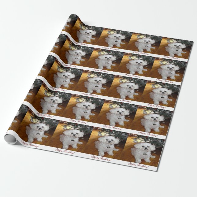 Cadeau Papier blanc d'enveloppe de peinture de chien de (Déroulé)