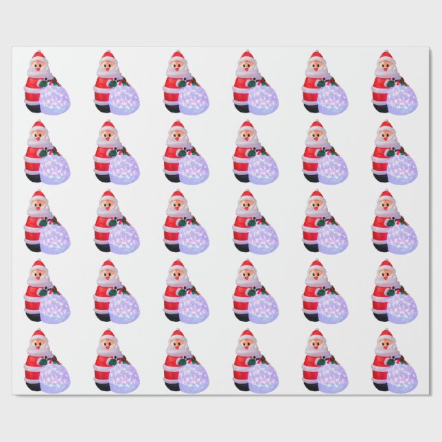 Cadeau Papier blanc d'enveloppement du Père Noël (Plat)