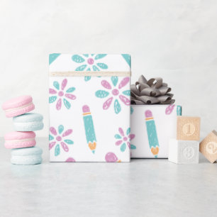 Cadeau Papier blanc enveloppant sans soudure : Art des fl