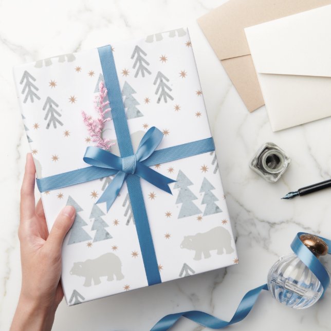 Cadeau Papier blanc Motif à enveloppement polaire (Cadeaux)