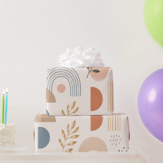 Cadeau Papier botanique arc-en-ciel bohème 