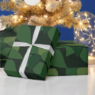 Cadeau Papier botanique feuilles vertes 