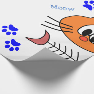 Cadeau Papier brillant à envelopper, os de poisson de cha