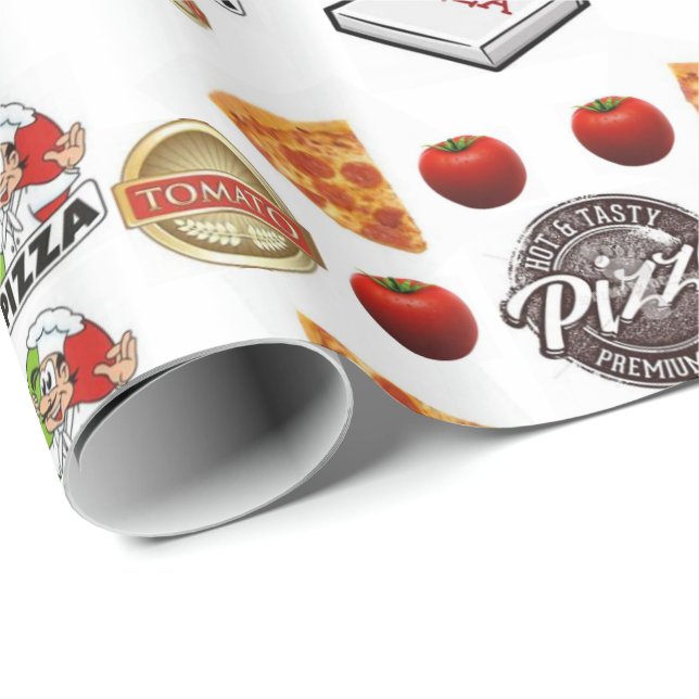 Cadeau Papier brillant d'emballage de pizza (Coin rond)