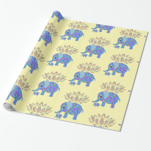 Cadeau Papier brillant, Eléphant coloré