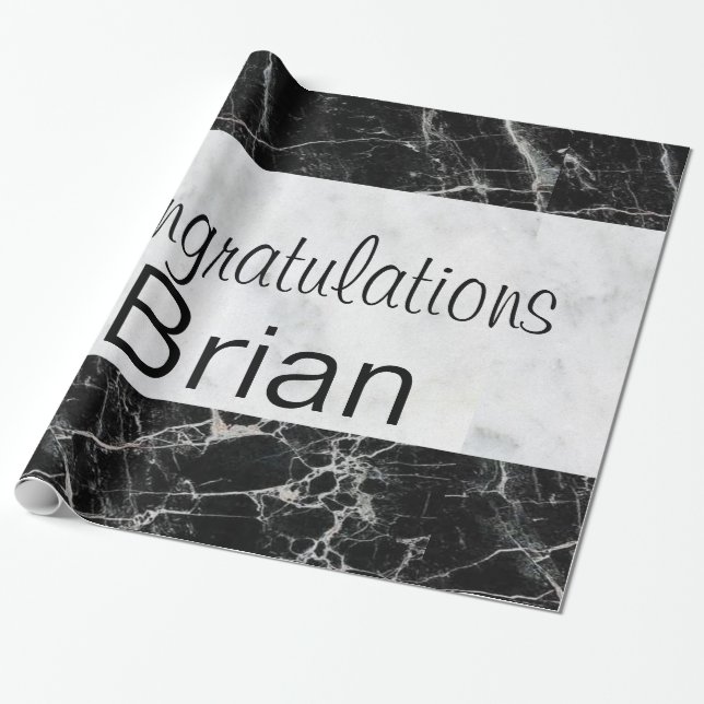 Cadeau Papier brillant, noir & Marbre blanc (Déroulé)