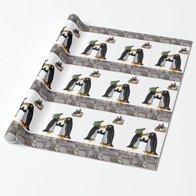 Cadeau Papier brillant, Pirate Penguin Bateau (Déroulé)