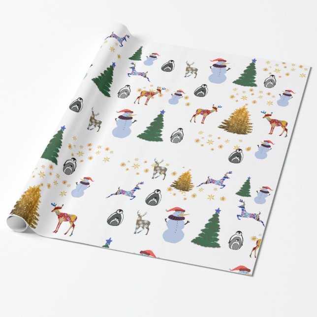 Cadeau Papier brillant pour les vacances d'hiver, 30 po x (Déroulé)