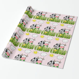 Cadeau Papier brillant, Vaches nuages soleil nuages flora