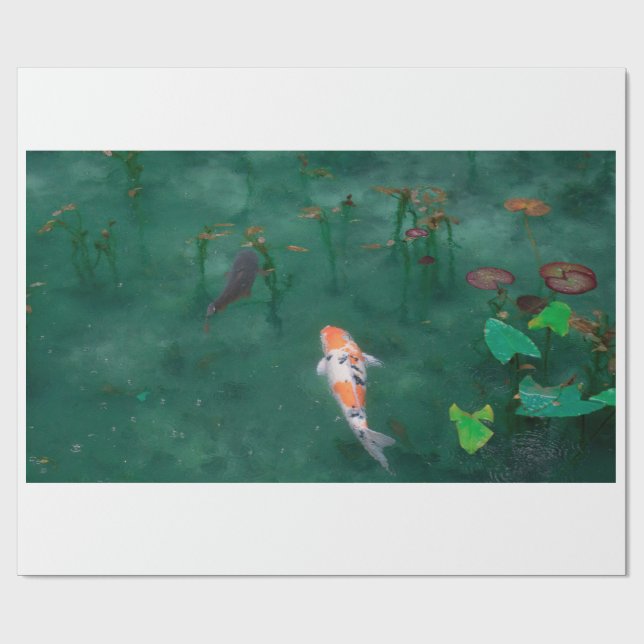 CADEAU PAPIER CADEAU: BLOC DE BOIS JAPONAIS : KOI (Plat)