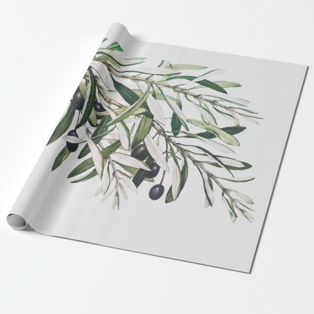 CADEAU PAPIER CADEAU: BRANCHE OLIVE (Déroulé)