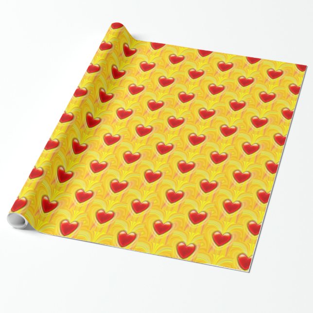 Cadeau Papier cadeau. le giftwrap de conception de coeur  (Déroulé)