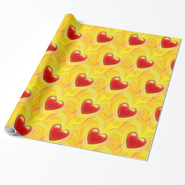 Cadeau Papier cadeau. le giftwrap de conception de coeur  (Déroulé)